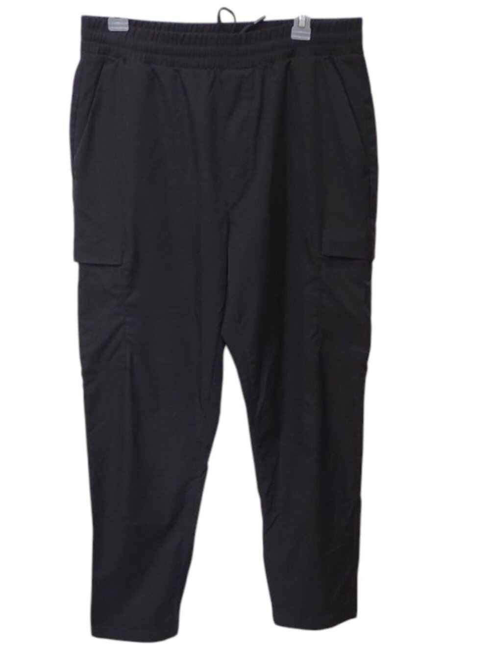 Men's 32 Degrees Heat Black Cargo Jogger Pants with Elastic Waist Snap Pockets